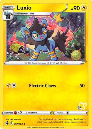 Luxio - 092/264 (#37 Pikachu Stamped) - Battle Academy 2022