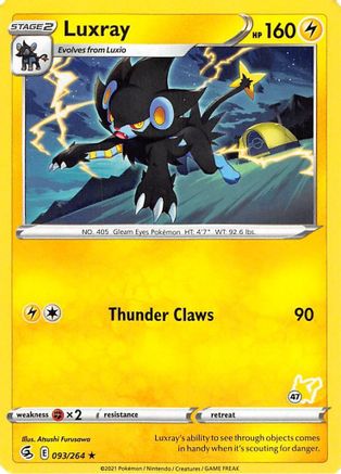 Luxray - 096/264 (#47 Pikachu Stamped) - Battle Academy 2022
