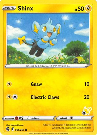 Shinx - 091/264 (#45 Pikachu Stamped) - Battle Academy 2022