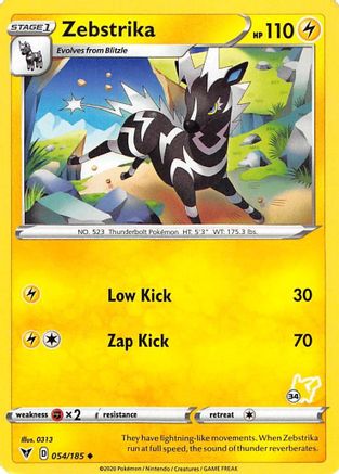 Zebstrika - 054/185 (#34 Pikachu Stamped) - Battle Academy 2022