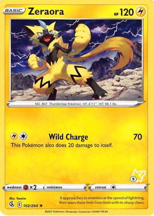 Zeraora - 102/264 (#5 Pikachu Stamped) - Battle Academy 2022