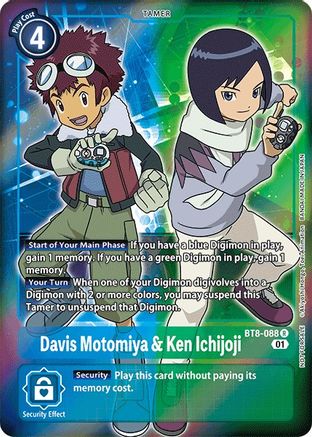 Davis Motomiya & Ken Ichijoji (Box Topper) (BT8-088) - New Awakening Foil