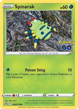 Spinarak 6/78 - Pokemon GO Reverse Holofoil