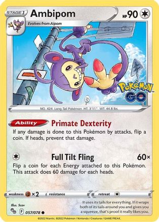 Ambipom 57/78 - Pokemon GO Reverse Holofoil