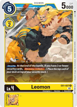 Leomon (X Record Pre-Release Tournament) (EX1-027) - X Record Pre-Release Cards Foil