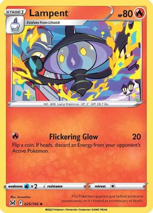 Lampent 25/196 - SWSH11 Lost Origin Reverse Holofoil