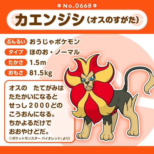 Pyroar (Male) Pokemon Fit plush No.668