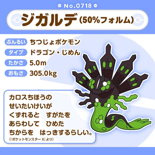 Zygarde (50% Forme) Pokemon Fit plush No.718