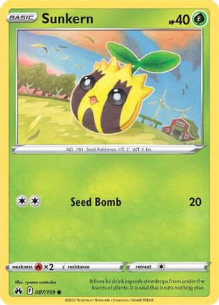 Sunkern 7/159 - SWSH Crown Zenith Reverse Holofoil