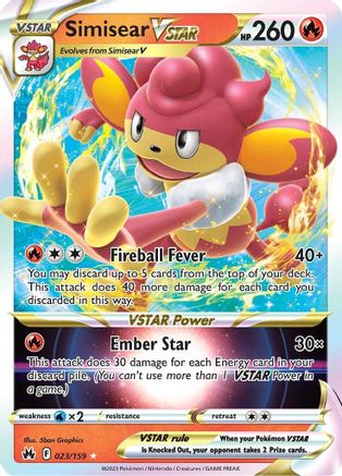 Simisear VSTAR 23/159 - SWSH Crown Zenith Holofoil