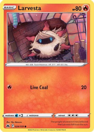 Larvesta 24/159 - SWSH Crown Zenith Reverse Holofoil