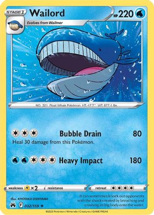 Wailord 32/159 - SWSH Crown Zenith