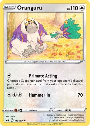 Oranguru 119/159 - SWSH Crown Zenith Reverse Holofoil