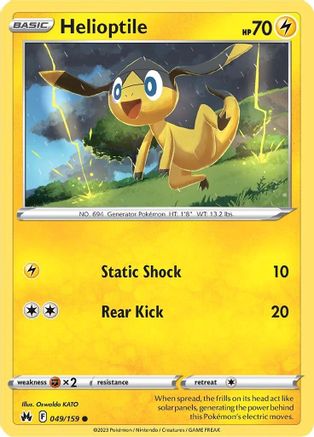 Helioptile 49/159 - SWSH Crown Zenith Reverse Holofoil