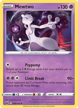 Mewtwo 59/159 - SWSH Crown Zenith Holofoil