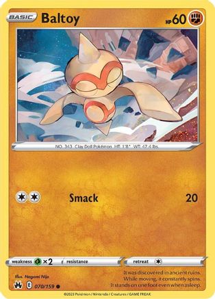 Baltoy 70/159 - SWSH Crown Zenith Reverse Holofoil