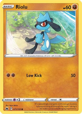 Riolu 71/159 - SWSH Crown Zenith Reverse Holofoil