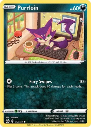 Purrloin 77/159 - SWSH Crown Zenith Reverse Holofoil