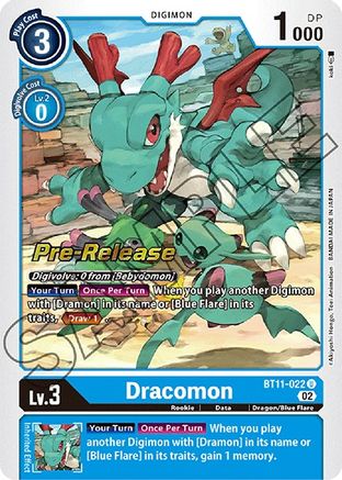 Dracomon (BT11-022) - Dimensional Phase Pre-Release Cards Foil