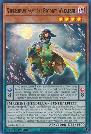 Superheavy Samurai Prodigy Wakaushi (CYAC-EN006) - Cyberstorm Access 1st Edition