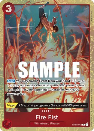 Fire Fist (Alternate Art) (OP03-018) - Pillars of Strength