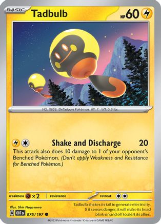 Tadbulb 076/197 76 - SV03 Obsidian Flames