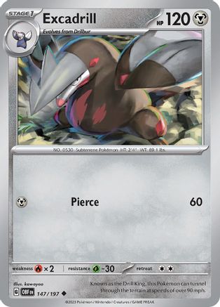 Excadrill 147 - SV03 Obsidian Flames