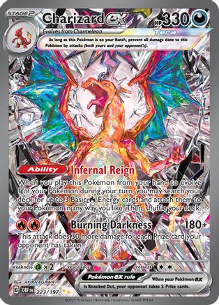 海外版　リザードンex SAR ポケカ Charizard 223/197 Charizard ex - 223/197 223 - SV03 Obsidian Flames Holofoil