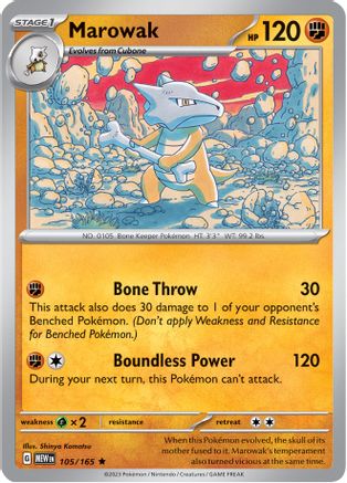Marowak 105 - SV Scarlet and Violet 151 Reverse Holofoil