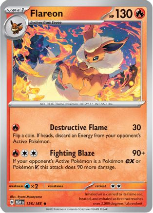 Flareon 136 - SV Scarlet & Violet 151 Reverse Holofoil