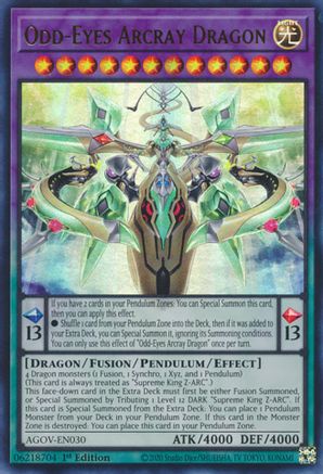 Odd-Eyes Arcray Dragon (AGOV-EN030) - Age of Overlord 1st Edition