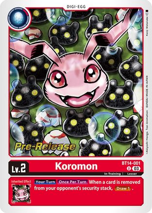 Koromon (BT14-001) - Blast Ace Pre-Release Cards Foil