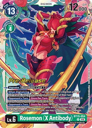 Rosemon (X Antibody) (BT15-054) - Exceed Apocalypse Pre-Release Cards Foil