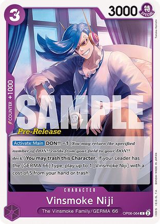 Vinsmoke Niji (064) (OP06-064) - Wings of the Captain Pre-Release Cards