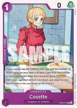 Cosette (OP06-072) - Wings of the Captain Pre-Release Cards