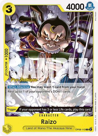 Raizo (OP06-112) - Wings of the Captain Pre-Release Cards