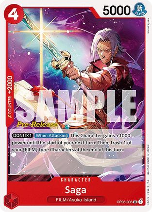 Saga (OP06-006) - Wings of the Captain Pre-Release Cards