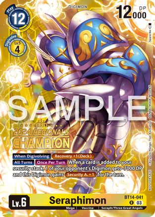 Seraphimon (2024 Regionals Champion) (BT14-041) - Blast Ace