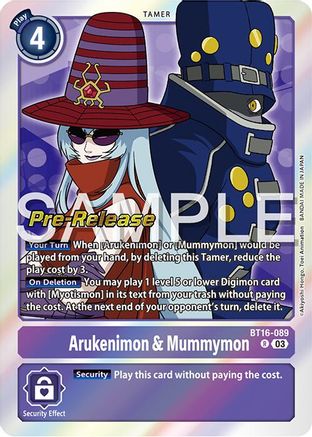 Arukenimon & Mummymon (BT16-089) - Beginning Observer Pre-Release Cards Foil