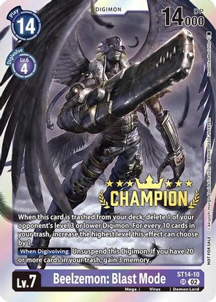Beelzemon: Blast Mode (Digimon 3-On-3 Champion) (ST14-10) - Starter Deck 14: Beelzemon Advanced Deck Set Foil
