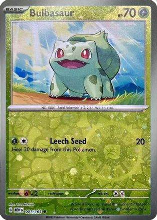 Bulbasaur - 001/165 (Reverse Cosmos Holo) (Costco Exclusive) 1 - Miscellaneous Cards & Products Holofoil