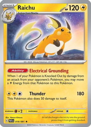 Raichu - 019/091 (Paldean Fates) 19 - Deck Exclusives