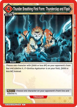 Thunder Breathing First Form: Thunderclap and Flash (UE05BT/KMY-1-097) - Demon Slayer Kimetsu no Yaiba Foil