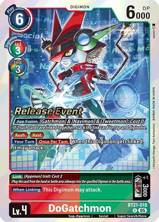 DoGatchmon (BT21-018) - World Convergence Release Event Cards Foil