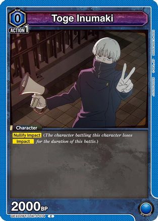Toge Inumaki (014) (UEX02BT/JJK-3-014) - UEX02BT Jujutsu Kaisen Vol2