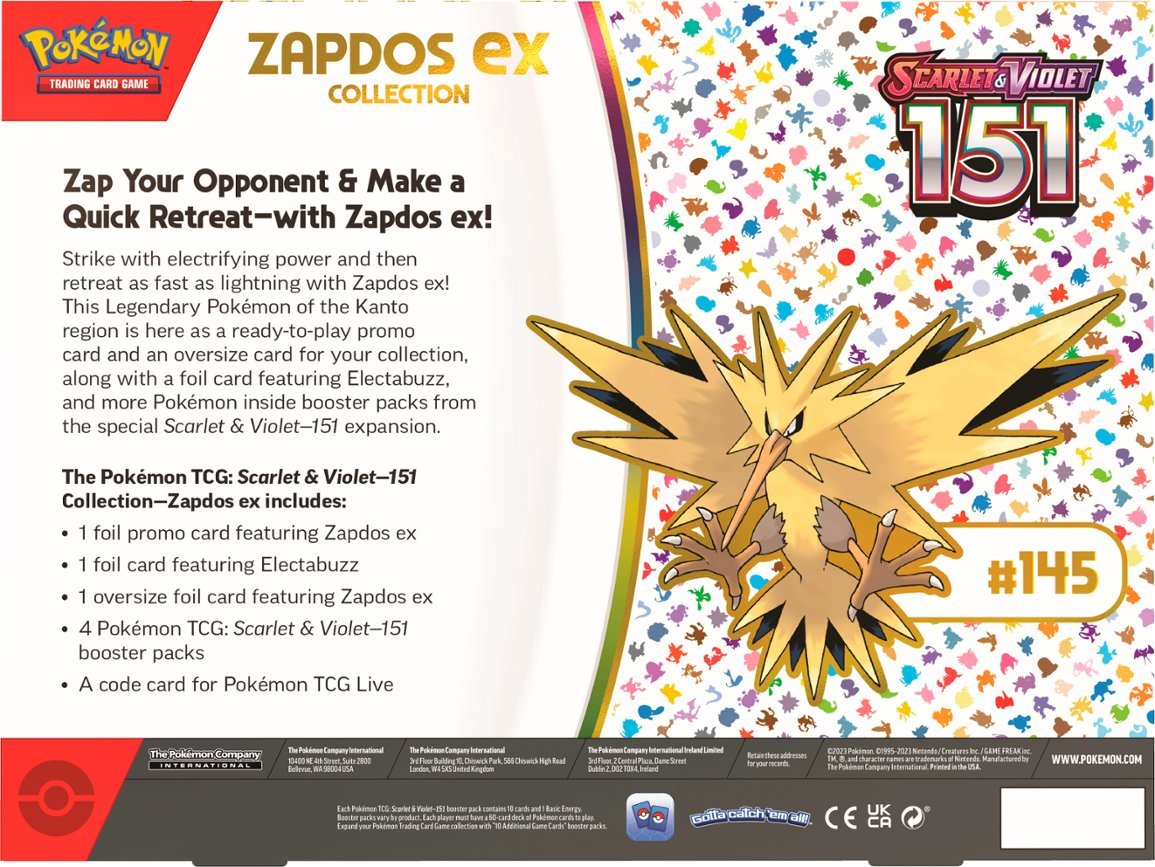 Pokémon TCG - Scarlet & Violet - 151 - Zapdos ex Collection