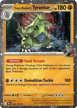 Team Rocket's Tyranitar - 096/182 (Cosmos Holo) 96 - Miscellaneous Cards & Products Holofoil