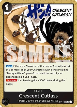 Crescent Cutlass (OP14-098) - The Azure Sea's Seven Release Event Cards