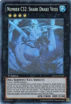 Number C32: Shark Drake Veiss (Ghost Rare) (ABYR-EN039) - Abyss Rising Unlimited