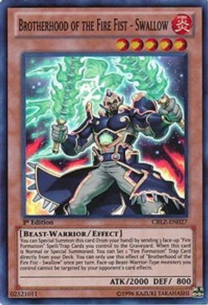 Brotherhood of the Fire Fist - Swallow (CBLZ-EN027) - Cosmo Blazer 1st Edition